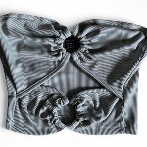 Boture Gray Ribbed Women's Top